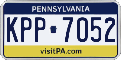 PA license plate KPP7052