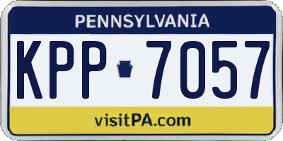 PA license plate KPP7057