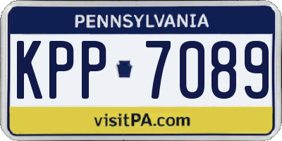 PA license plate KPP7089