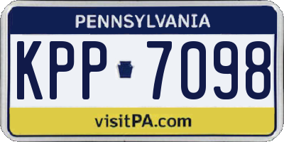 PA license plate KPP7098