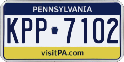PA license plate KPP7102
