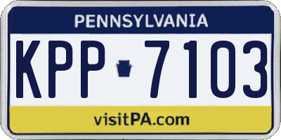 PA license plate KPP7103