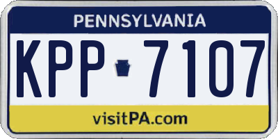 PA license plate KPP7107