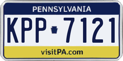 PA license plate KPP7121