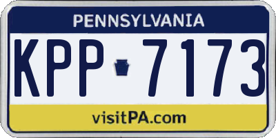 PA license plate KPP7173