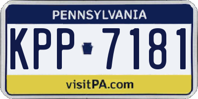 PA license plate KPP7181