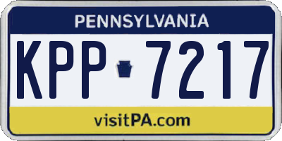 PA license plate KPP7217