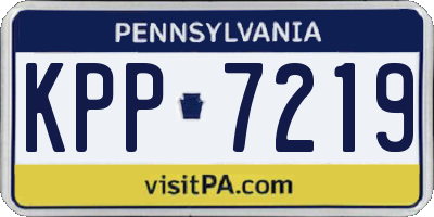PA license plate KPP7219