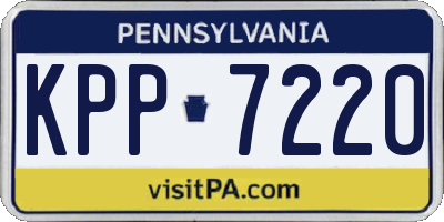 PA license plate KPP7220
