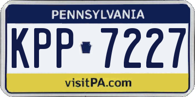 PA license plate KPP7227
