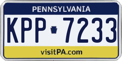 PA license plate KPP7233
