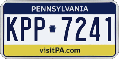 PA license plate KPP7241