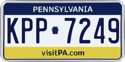 PA license plate KPP7249