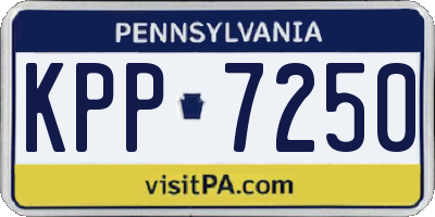 PA license plate KPP7250