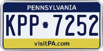 PA license plate KPP7252