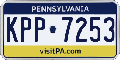 PA license plate KPP7253