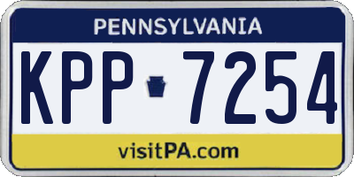 PA license plate KPP7254