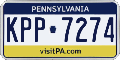 PA license plate KPP7274