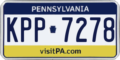 PA license plate KPP7278