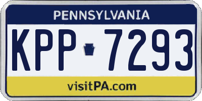 PA license plate KPP7293