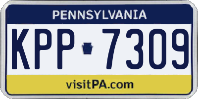 PA license plate KPP7309