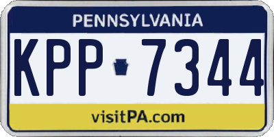 PA license plate KPP7344