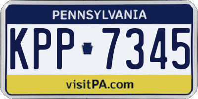 PA license plate KPP7345