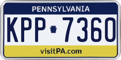 PA license plate KPP7360