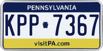 PA license plate KPP7367