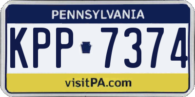 PA license plate KPP7374