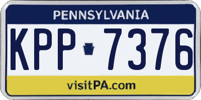 PA license plate KPP7376