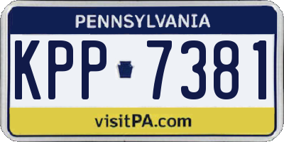 PA license plate KPP7381