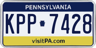PA license plate KPP7428