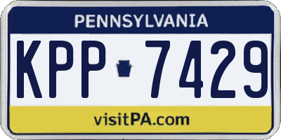 PA license plate KPP7429