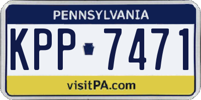 PA license plate KPP7471