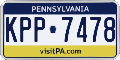 PA license plate KPP7478