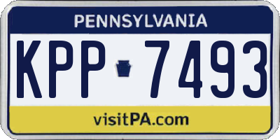 PA license plate KPP7493