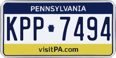 PA license plate KPP7494