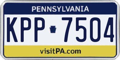 PA license plate KPP7504