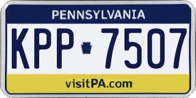 PA license plate KPP7507