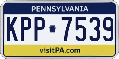 PA license plate KPP7539