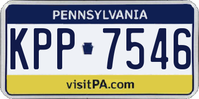 PA license plate KPP7546
