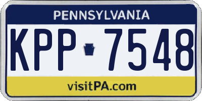 PA license plate KPP7548