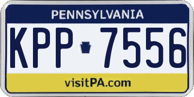 PA license plate KPP7556