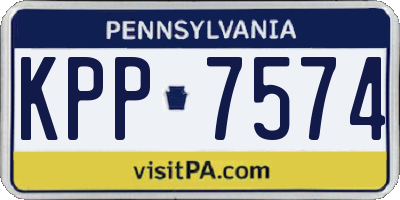 PA license plate KPP7574