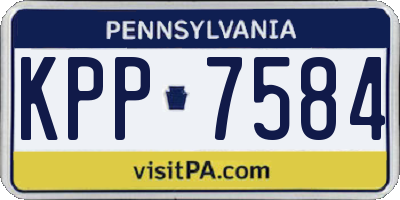 PA license plate KPP7584
