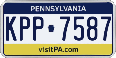 PA license plate KPP7587