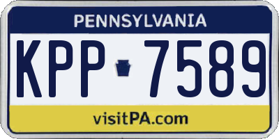 PA license plate KPP7589