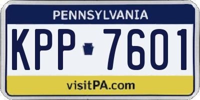 PA license plate KPP7601