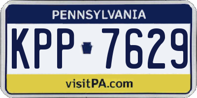 PA license plate KPP7629